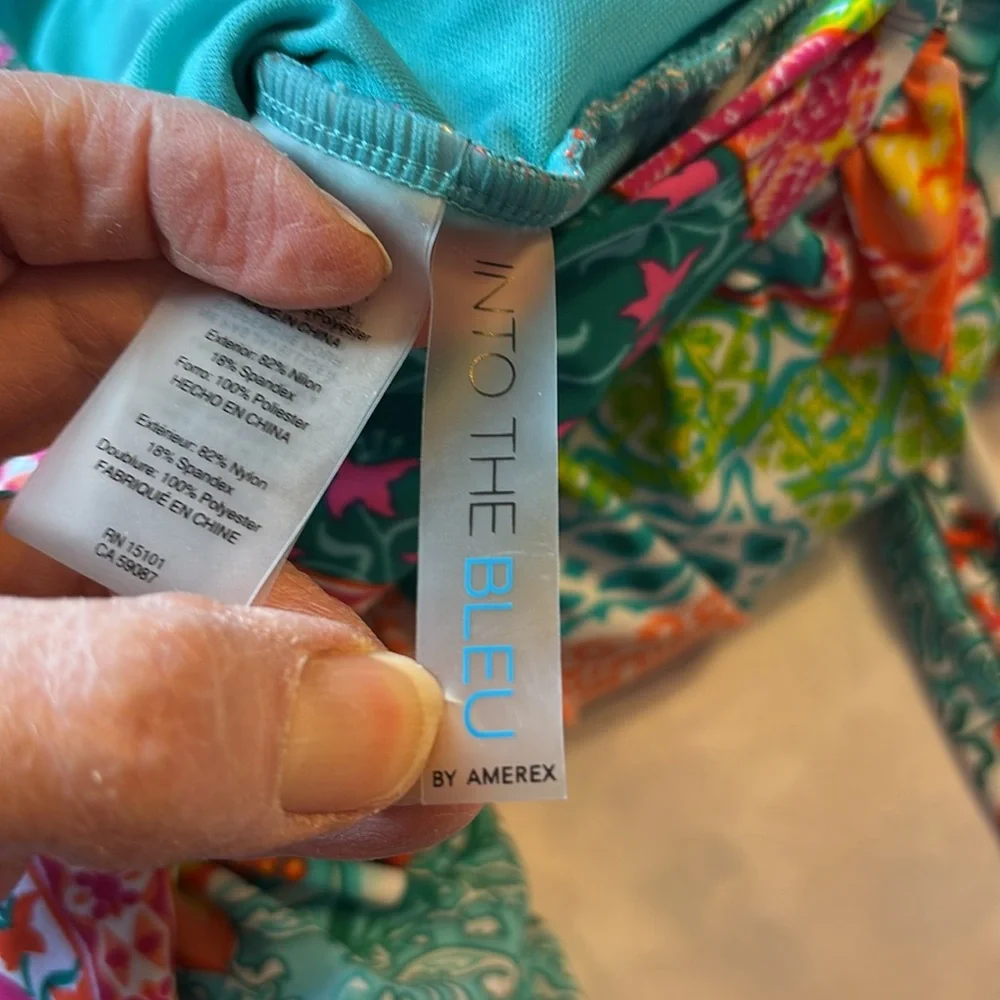 Into the Bleu by American Vibrant mixed Print Swimsuit with Matching Cover-up 14 - Picture 10 of 16